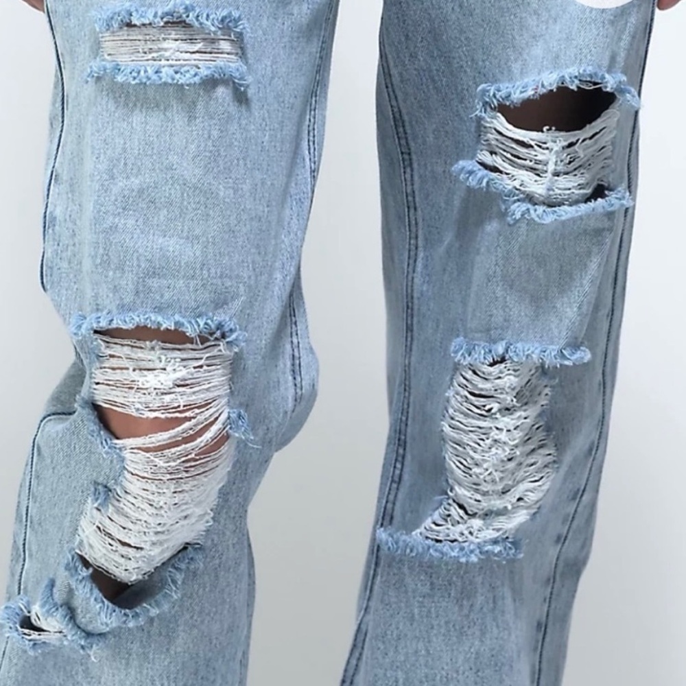 Zumiez Empyre Tori Courtney Wash Skate Denim Jeans Baggy High Rise Distressed 0 - Picture 4 of 16